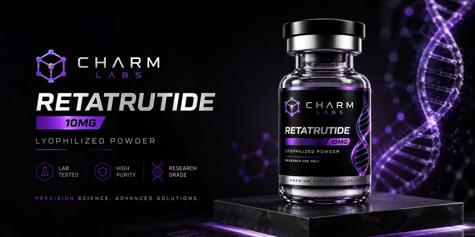 Charm Labs Australia — 99%+ purity HPLC-MS verified research peptides, dispatched same day from Australia